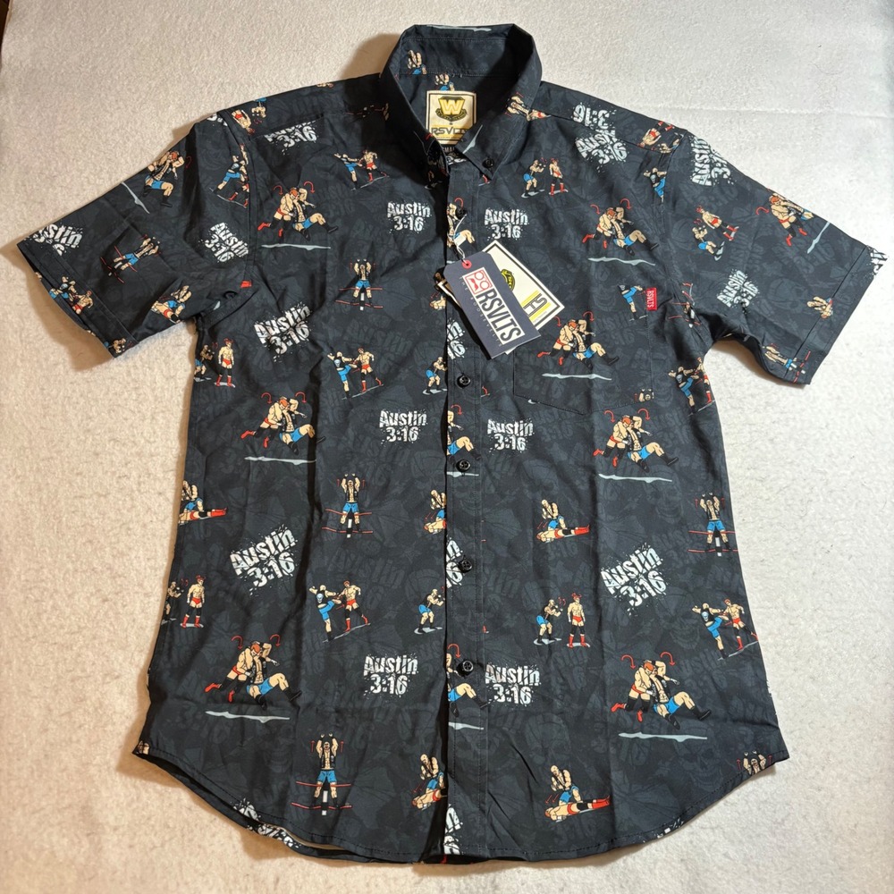 RSVLTS WWE Stone Cold Steve Austin Kunuflex Shirt Mens Small Wrestling‎